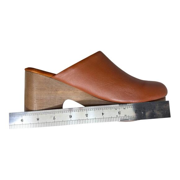 Rachel Comey Blaring Clog Size 8 (fits 7.5) Brown Nappa Leather Wood Mule - Picture 13 of 16